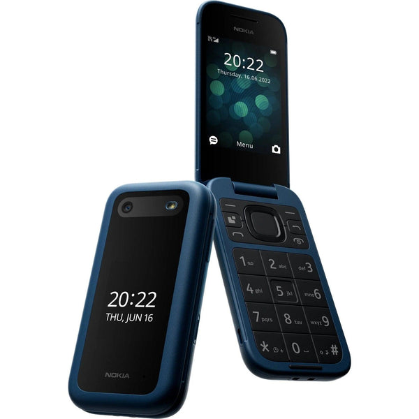 Nokia 2660 Flip Mobile Phone 128MB 2.8" 4G Unlocked Dual Sim Blue 1GF012HPG1A02 - SuperOffice