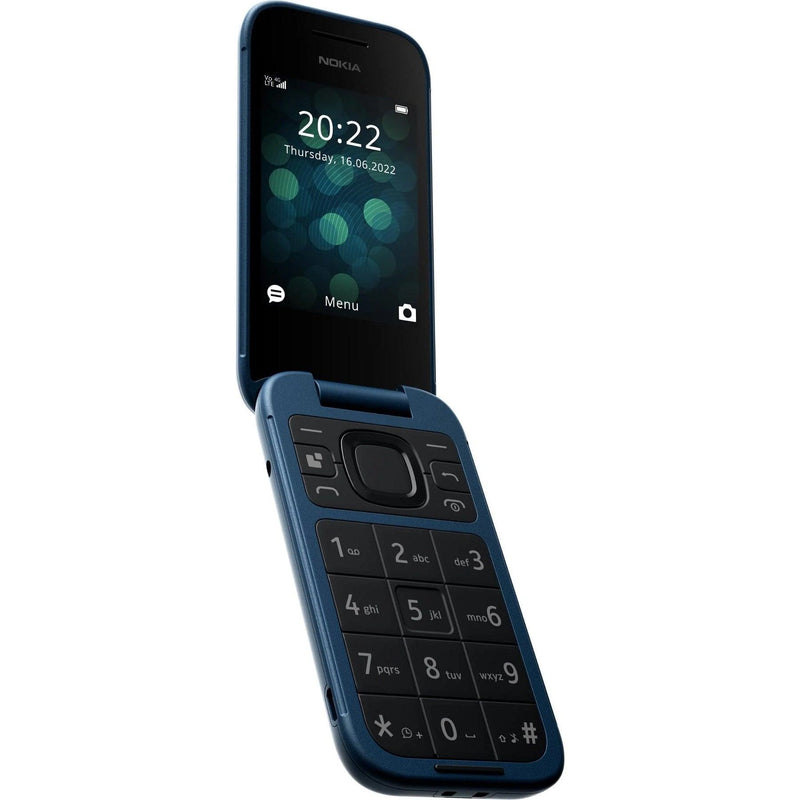 Nokia 2660 Flip Mobile Phone 128MB 2.8" 4G Unlocked Dual Sim Blue 1GF012HPG1A02 - SuperOffice