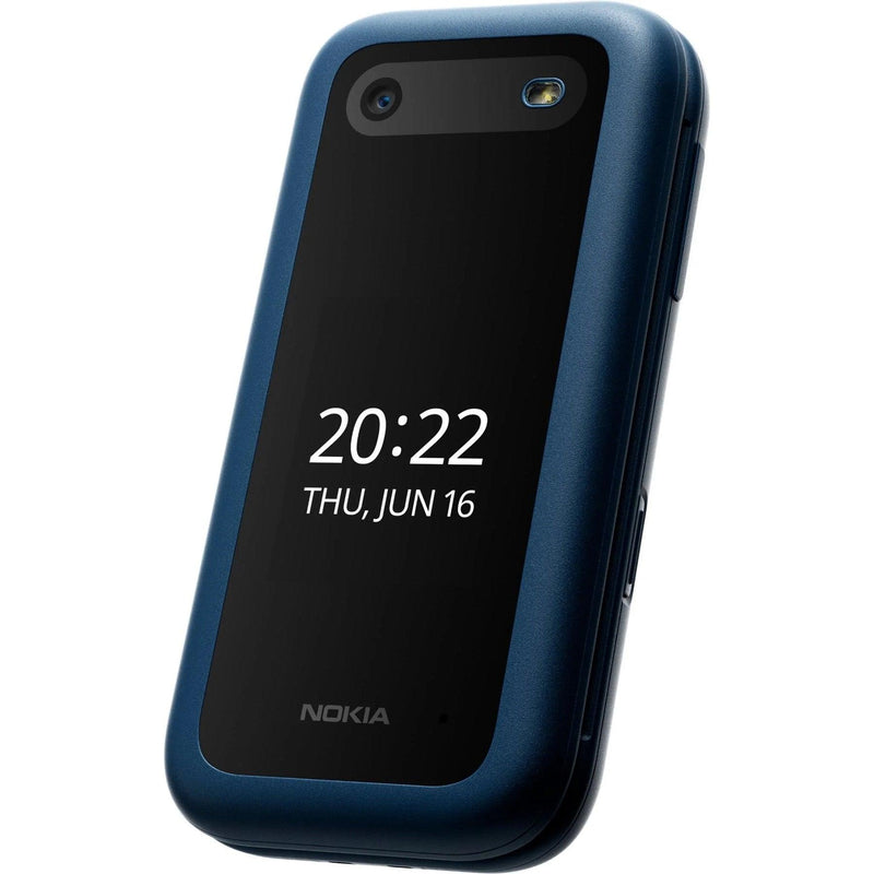 Nokia 2660 Flip Mobile Phone 128MB 2.8" 4G Unlocked Dual Sim Blue 1GF012HPG1A02 - SuperOffice