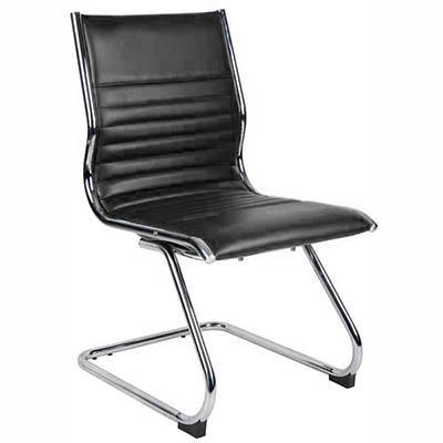 Nordic Cantilever Chair Leather Black YS125CBLK - SuperOffice