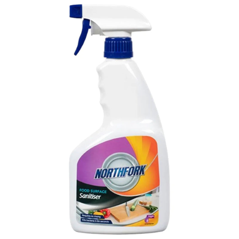Northfork Food Surface Sanitiser Cleaner Kitchen Table 750mL Spray Bottle Box 12 631090400 (Box 12) - SuperOffice