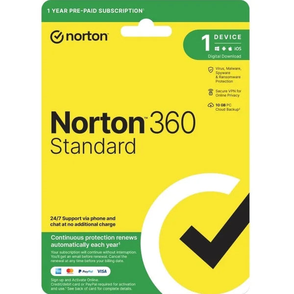 Norton 360 Standard Protection 1 User 1 Device 1 Year Subscription 21432849 - SuperOffice