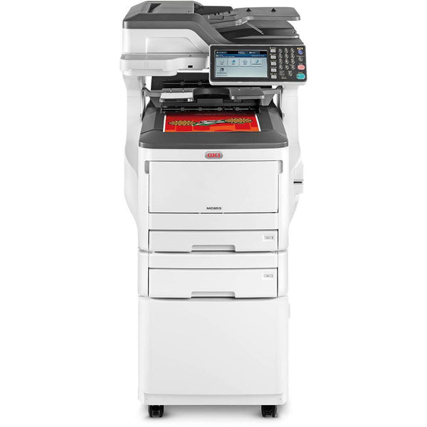 Oki Mc853Dnct Multifunction Colour Laser Printer A3 With Two Paper Trays And Cabinet 45850406dnct - SuperOffice