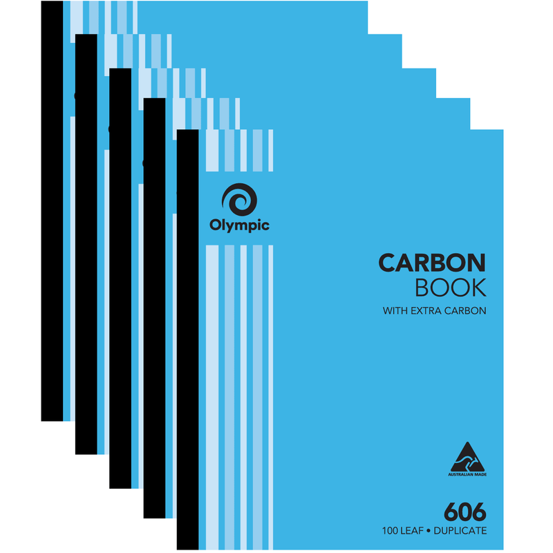 Olympic 606 Carbon Book with Extra Carbon 100 Leaf Pack 5 140853 (5 Pack) - SuperOffice