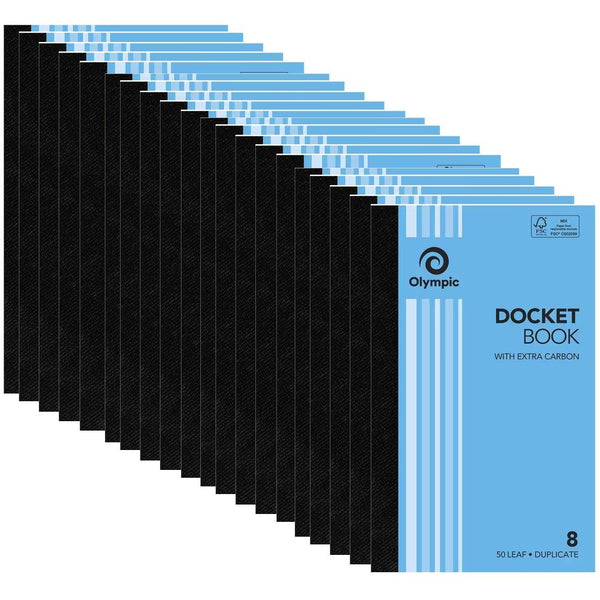 Olympic 8 Carbon Duplicate Docket Book 142816 Pack of 20 142816 - SuperOffice