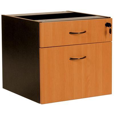 Oxley 1 Drawer And 1 File Fixed Pedestal 472 X 470 X 450Mm Beech/Ironstone DFBI - SuperOffice