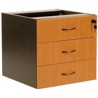 Oxley 3 Drawer Fixed Pedestal 472 X 470 X 450Mm Beech/Ironstone D3BI - SuperOffice