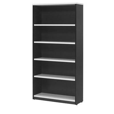 Oxley 5 Shelf Bookcase 900 X 315 1800Mm White/Ironstone BC18WI - SuperOffice