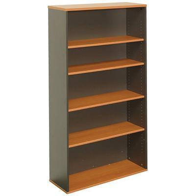 Oxley 5 Shelf Bookcase 900 X 315 X 1800Mm Beech/Ironstone BC18BI - SuperOffice