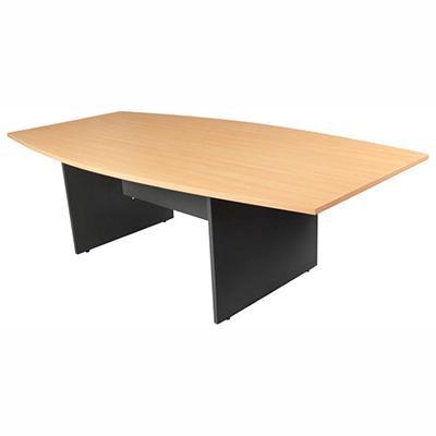 Oxley Conference Table Boat Shaped 1200 X 2400 X 730Mm Beech/Ironstone CT24BI - SuperOffice