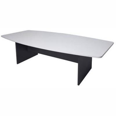 Oxley Conference Table Boat Shaped 1200 X 2400 X 730Mm White/Ironstone CT24-WHITE - SuperOffice