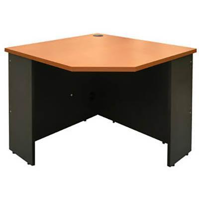 Oxley Corner Unit 900 X 900 X 600Mm Beech/Ironstone CW69BH - SuperOffice