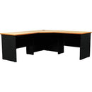 Oxley Corner Workstation 1800 X 1800 X 600 X 730Mm Beech/Ironstone CW186BI - SuperOffice