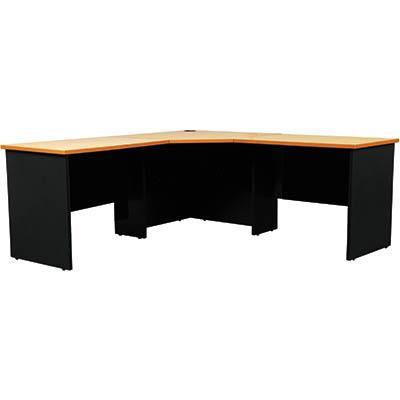 Oxley Corner Workstation 1800 X 1800 X 600 X 730Mm Beech/Ironstone CW186BI - SuperOffice