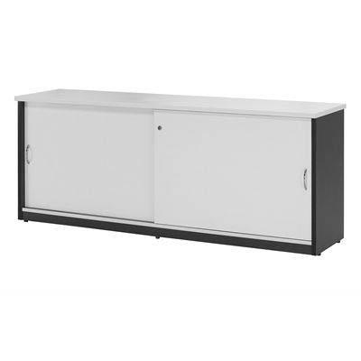 Oxley Credenza 1800 X 450 X 730Mm White/Ironstone CZ18WI - SuperOffice