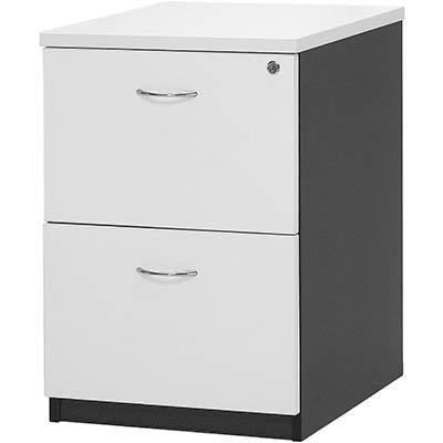 Oxley Filing Cabinet 2 Drawer 476 X 550 X 715Mm White/Ironstone FC2WI - SuperOffice