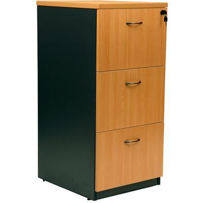 Oxley Filing Cabinet 3 Drawer 476 X 550 X 1029Mm Beech/Ironstone FC3BI - SuperOffice