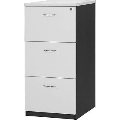 Oxley Filing Cabinet 3 Drawer 476 X 550 X 1029Mm White/Ironstone FC3WI - SuperOffice