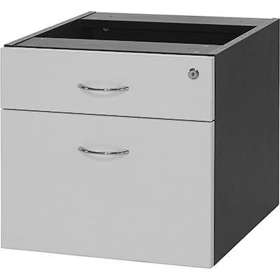 Oxley Fixed Pedestal 1 Drawer And 1 File 472 X 470 X 450Mm White/Ironstone DFWI - SuperOffice