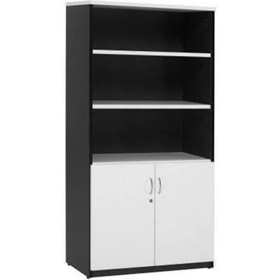 Oxley Half Door Stationary Cupboard 900 X 450 X 1800Mm White/Ironstone HDWI - SuperOffice