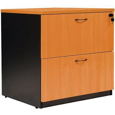 Oxley Lateral File Cabinet Lockable 780 X 560 X 750Mm Beech/Ironstone LF7856BI - SuperOffice
