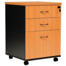 Oxley Mobile Pedestal 2 Drawer 1 File Beech/Ironstone MPBI - SuperOffice