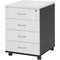 Oxley Mobile Pedestal 4 Drawer Lockable 476 X 460 X 675Mm White/Ironstone MP4-WHITE - SuperOffice