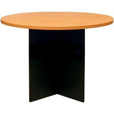 Oxley Round Meeting Table 900Mm Diameter Beech/Ironstone MT09BI - SuperOffice