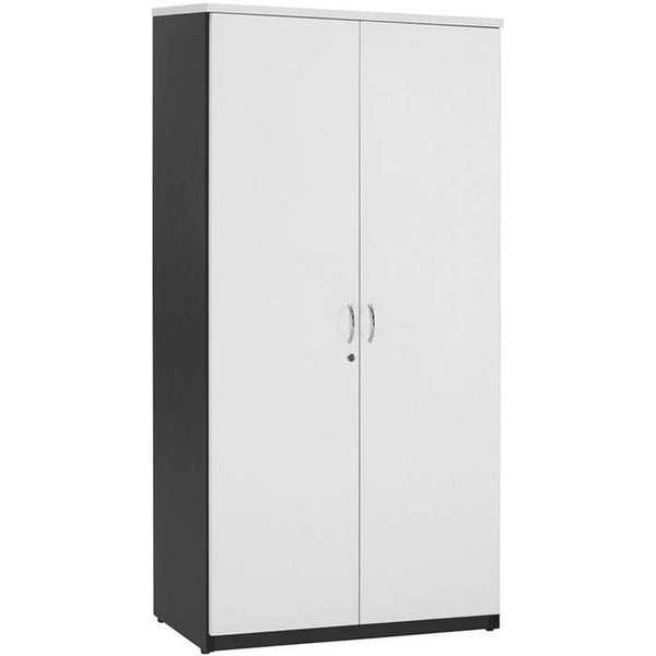 Oxley Storage Cupboard Full Door 900 X 450 X 1800Mm White/Ironstone FDWI - SuperOffice
