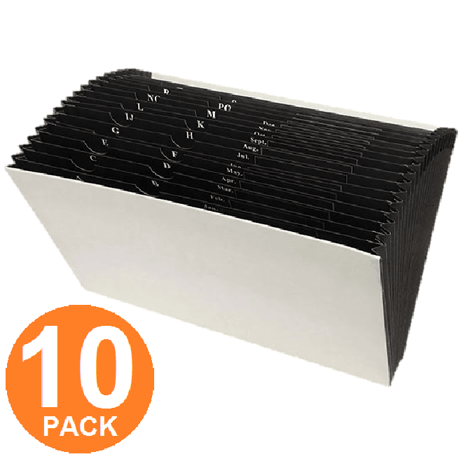 Pack 10 Marbig Expanding File Heavy Duty 21 Pocket No Flap 90061 (10 Pack) - SuperOffice