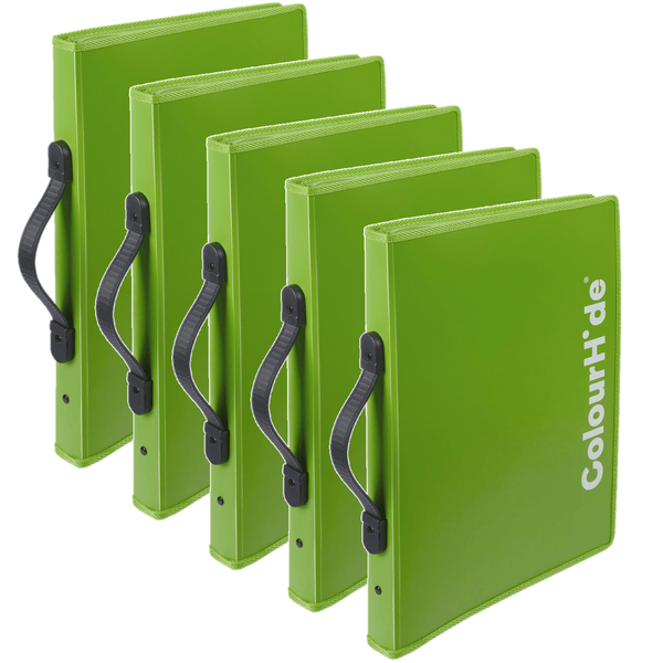 Pack 5 Colourhide Zipper Expanding File Folder Green 9027004 (5 Pack) - SuperOffice