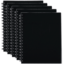 Pack 5 Spirax 511 Notebook Spiral Bound Hard Cover 200 Page 225x175mm Black 56511BK (5 Pack) - SuperOffice