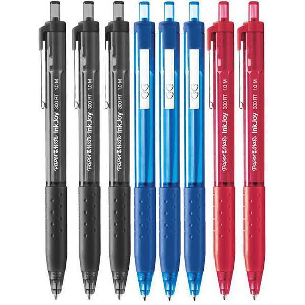 Papermate Inkjoy 300 Retractable Ballpoint Pen Medium 1.0Mm Assorted Pack 8 1994916 - SuperOffice