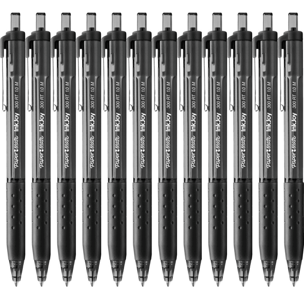Papermate Inkjoy 300 Retractable Ballpoint Pen Medium 1.0mm Black Box 12 2008582 - SuperOffice