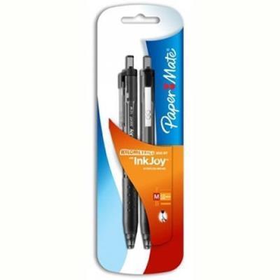 Papermate Inkjoy 300 Retractable Ballpoint Pen Medium 1.0Mm Black Pack 2 2006235 - SuperOffice