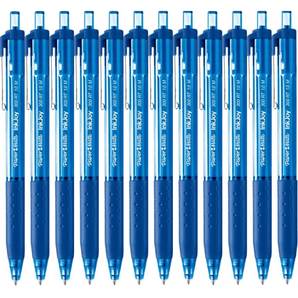 Papermate Inkjoy 300 Retractable Ballpoint Pen Medium 1.0mm Blue Box 12 2008583 - SuperOffice