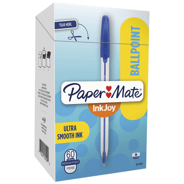 Papermate Inkjoy 50 Ballpoint Pen Medium 1.0mm Blue Box 60 BULK 2014534 - SuperOffice