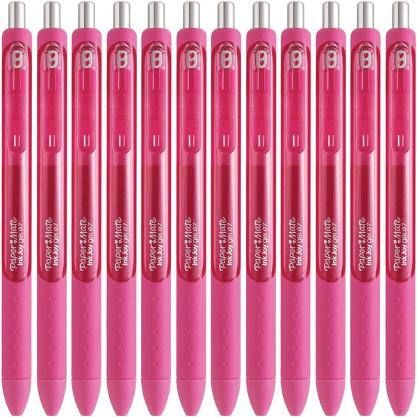 Papermate Inkjoy Gel Pen Retractable Medium 0.7mm Pink Box 12 1953513 (Box 12) - SuperOffice