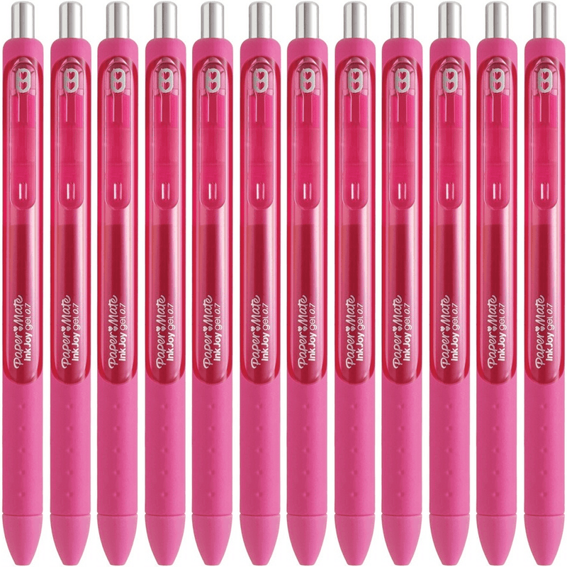 Papermate Inkjoy Gel Pen Retractable Medium 0.7mm Pink Box 12 1953513 (Box 12) - SuperOffice