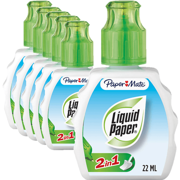 Papermate Liquid Paper Correction Pen Brush 2 In 1 White Out Box 6 S20052319 (Box 6) - SuperOffice