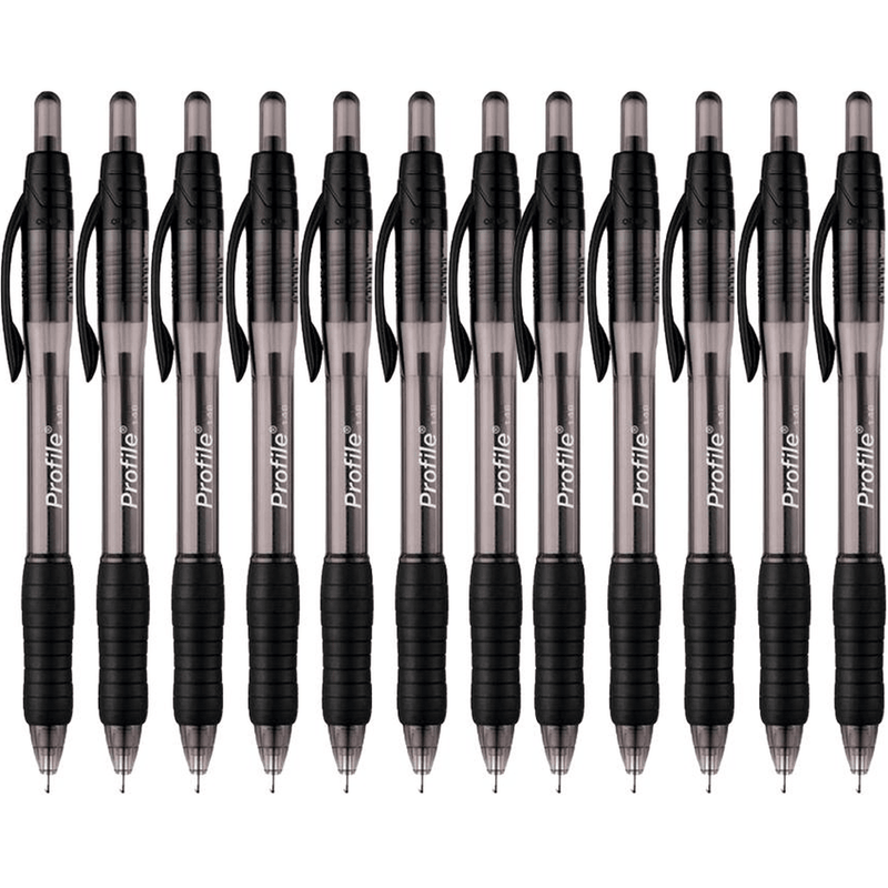 Papermate Profile Ballpoint Pen Retractable 1.0mm Black Box 12 2116783 (Box 12) - SuperOffice