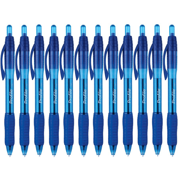 Papermate Profile Ballpoint Pen Retractable 1.0mm Blue Box 12 2116784 (Box 12 - 1.0mm) - SuperOffice