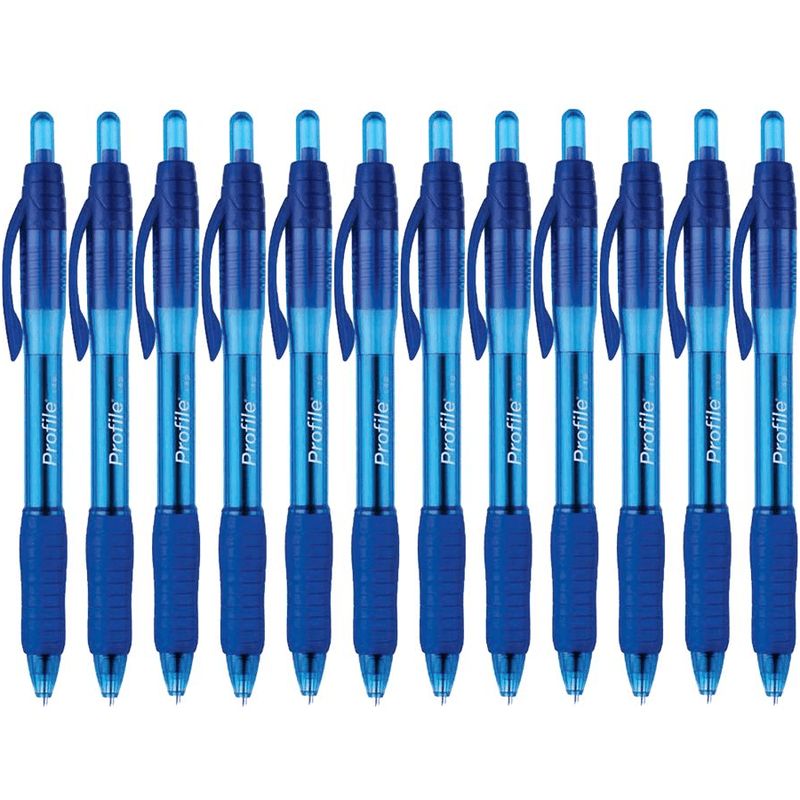 Papermate Profile Ballpoint Pen Retractable Broad 1.4mm Blue Box 12 87206 (Box 12) - SuperOffice