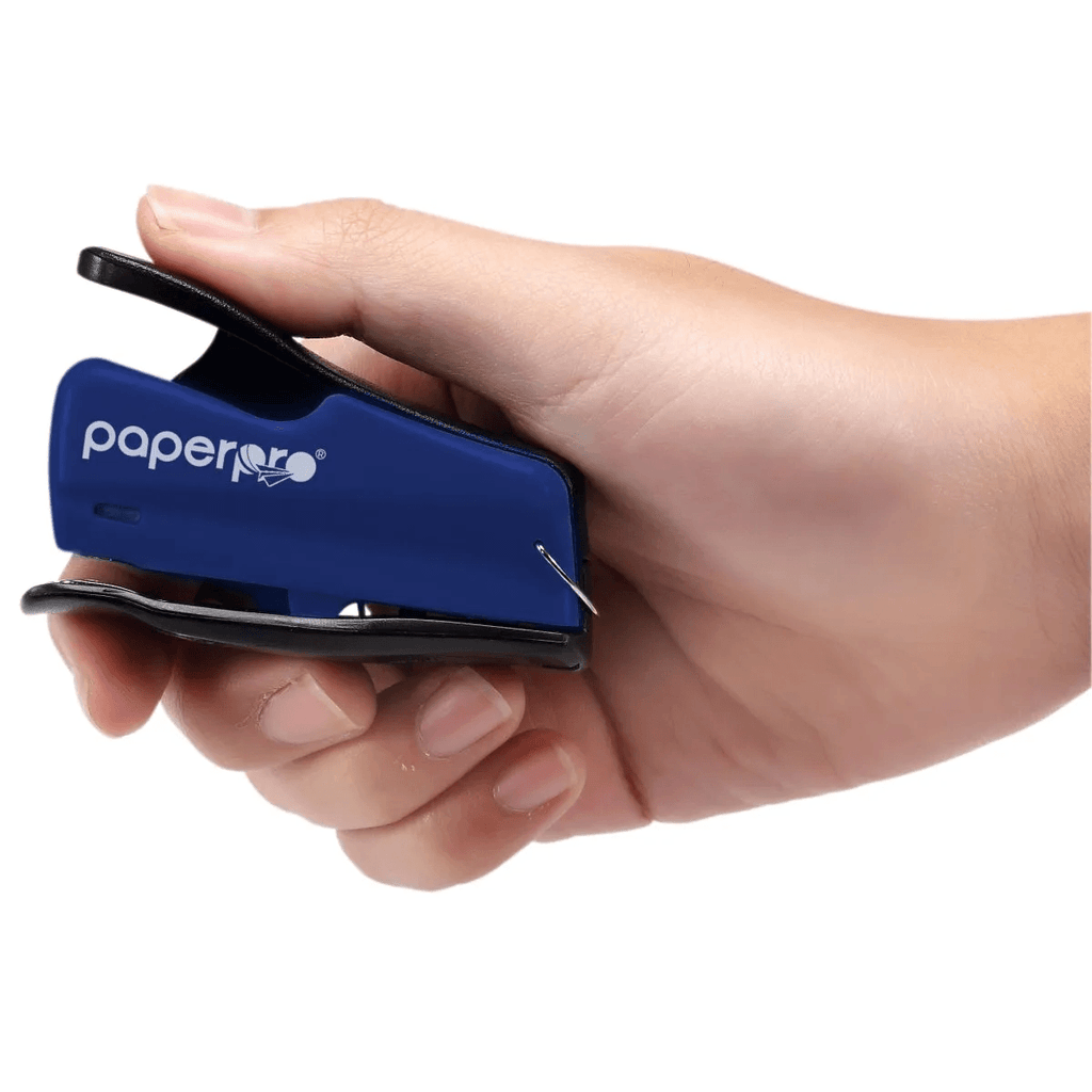 PaperPro inJoy 12 Stapler Nano Mini Blue One Finger | SuperOffice