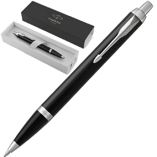 Parker IM Ballpoint Pen Gloss Black Chrome Trim + Gift Box 1931665 (N) - SuperOffice