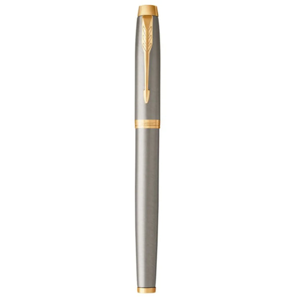 Parker IM Brushed Metal Gold Trim Rollerball Pen Gift Box 1931663 - SuperOffice