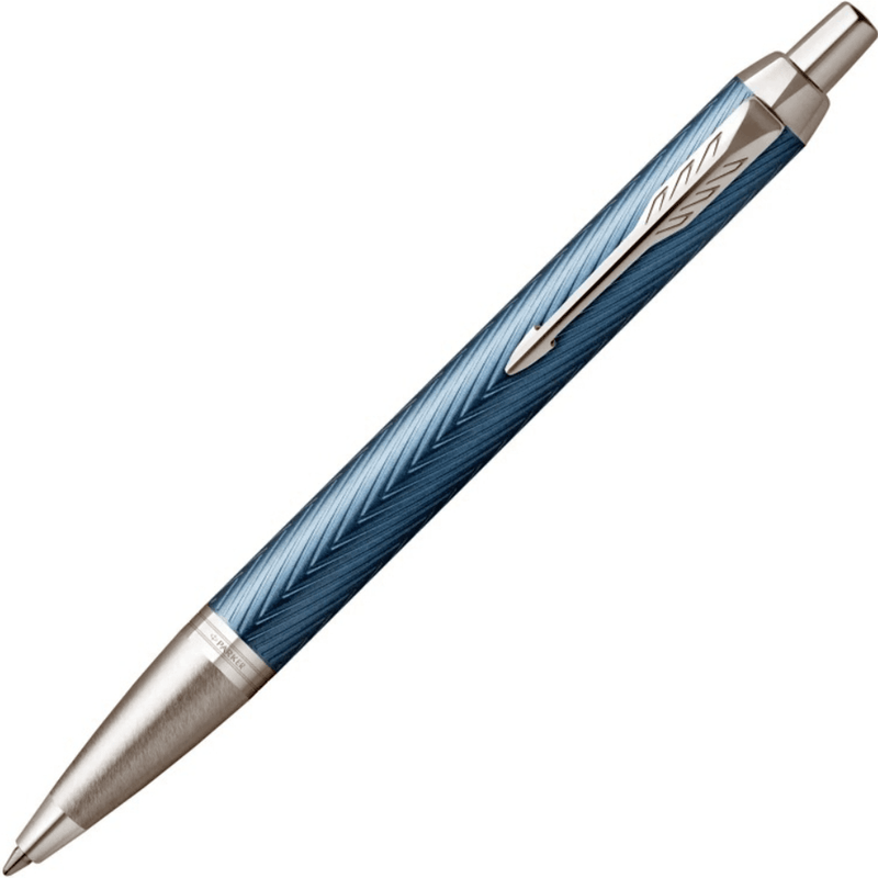 Parker IM Premium Ballpoint Pen Blue Grey Metallic Medium Nib Gift Box 2143645 - SuperOffice