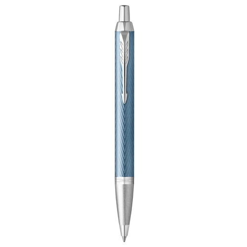 Parker IM Premium Ballpoint Pen Blue Grey Metallic Medium Nib Gift Box 2143645 - SuperOffice