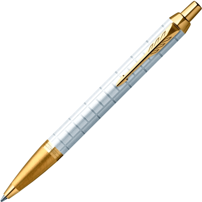 Parker IM Premium Ballpoint White Pearl Gold Trim Medium Nib Gift Box 2143643 - SuperOffice