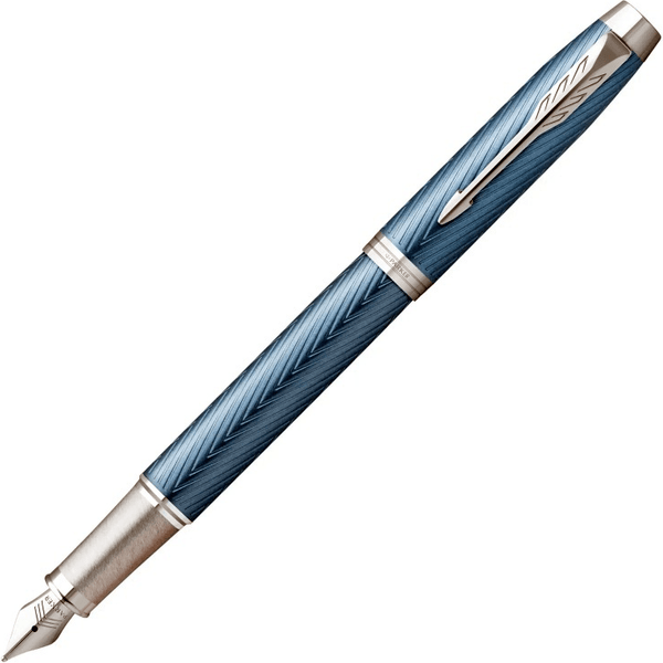 Parker IM Premium Blue Grey Fountain Pen Chrome Trim 2143654 - SuperOffice